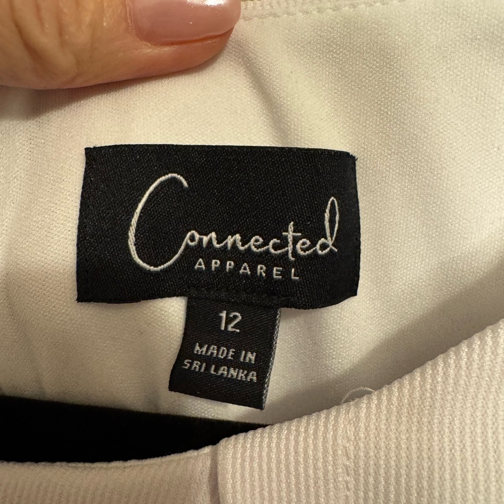 Connected Apparel White and Tan Floral Midi Dress - Picture 5 of 5